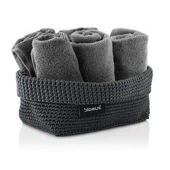 Кошик для рушників велика антрацит Tela Blomus