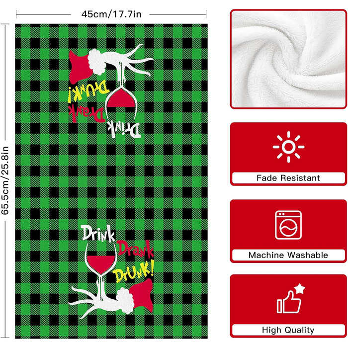 Набор из 4 рождественских кухонных полотенец 45 x 65 см, набор B Ohok