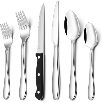 Набор столовых приборов на 6 персон, 36 предметов с ножом для стейка Herogo