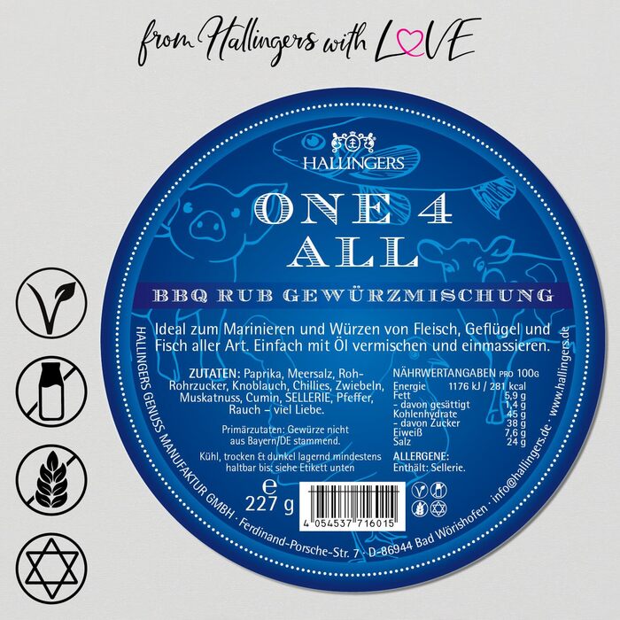 Класичний набір спецій Hallingers - 1 - Подарунковий набір спецій ручної роботи, 12 спецій з усього світу (Набір) - Літній подарунок та ідеальний подарунок для барбекю Подарунок для нової домівки &quotВітання та дружба&quot Класичні спеції., 12 спецій (73