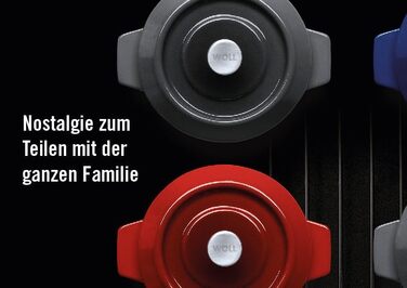 Чавунна каструля синього кольору з кришкою та силіконовими ручками 24 см Woll