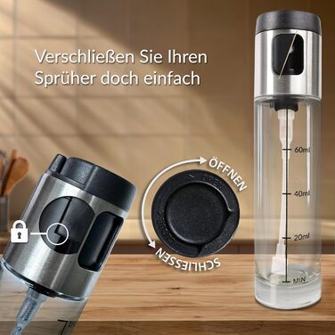 Набір з 2 розпилювачів олії та оцту 80 мл з тримачем SESATO