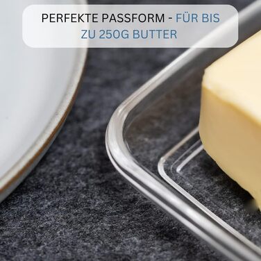 Скло для маслянки Westmark - Ідеально підходить для сервірування та зберігання - Можна мити в посудомийній машині - Спеціальне полегшення для безпечного захоплення (скло) Скло одинарне