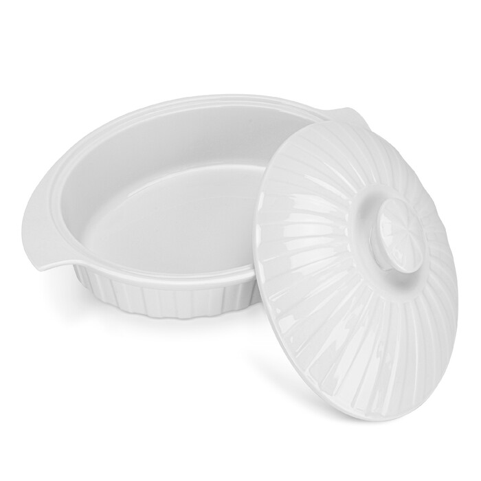 Овальная форма для запекания Fissman 26х20,5х13 см/1,6 л с крышкой фарфоровая цена за шт (14174)