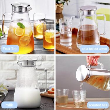 Стеклянный кувшин для воды с крышкой 2,3л Nutabevr