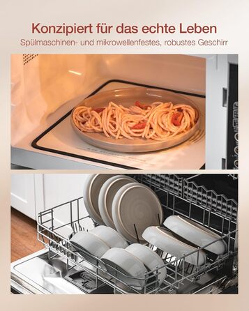 Набір посуду Richmount Nebula для 6 осіб, набір тарілок та мисок із 18 предметів, набір посуду з крапчастої кераміки, можна використовувати в мікрохвильовій печі та посудомийній машині, сервірування Nebula для 6 осіб (світло-сірий, сервірування Milkyway д