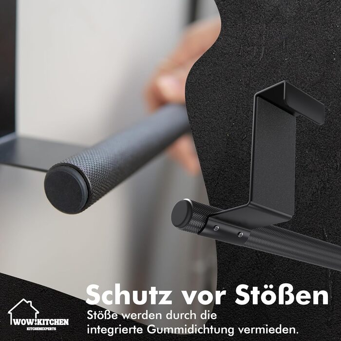 Тримач для рушників 37 см чорний Kitchenexperts