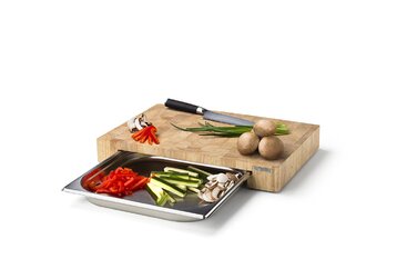 Обробна дошка з висувним ящиком, каучукове дерево 48 х 32,5 см Continenta