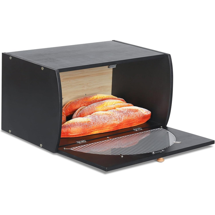 Хлібниця 39 х 23 х 21 см чорний Leader Accessories