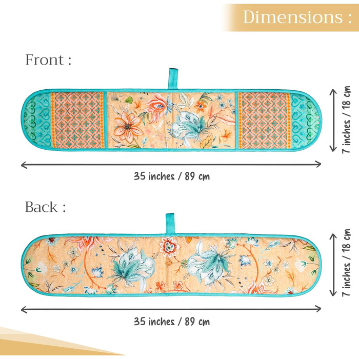 Рукавички для духовки Maison d&39 Hermine, прихватки для каструль, 100 бавовна, термостійкі кухонні рукавички, рукавички для духовки (19 см x 33 см) та прихватки для каструль (20 см x 20 см) для приготування їжі, Morzine - рукавички для духовки (19 x 33 с