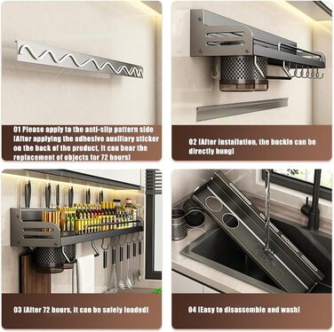 Настінний органайзер для кухонного приладдя 40 см Jlobnyiun