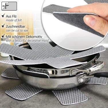 Набір з 6 фетрових підставок під гаряче 38 см, сірий Com-Four