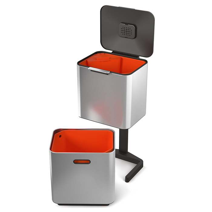Контейнер для сміття з двома баками 60 л металік Totem Compact Joseph Joseph