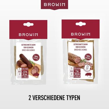 Натуральна оболонка для ковбас Натуральна оболонка вищого сорту для домашньої ковбаси, ялівцевої ковбаси, білої ковбаси, сардельки (калібр 18/20 мм, 91 метр, овеча оболонка)