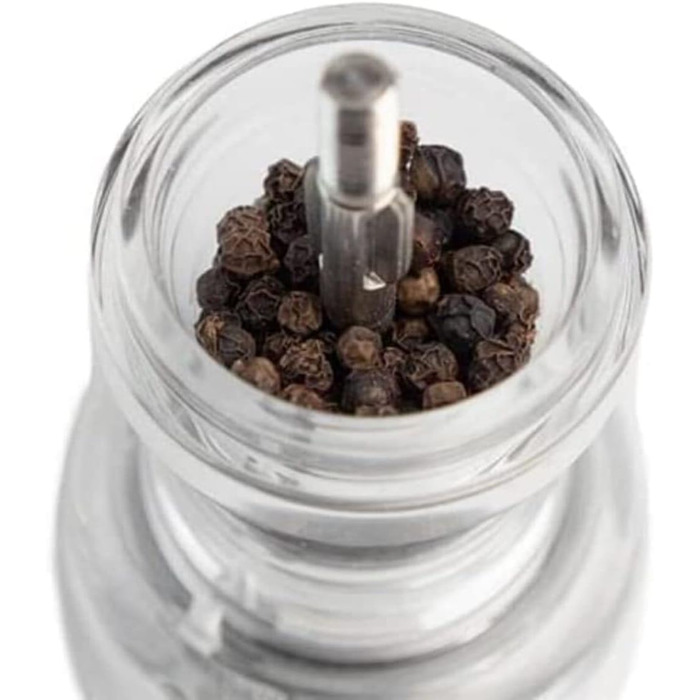 Подарочный набор Line - Мельница для перца Соляная мельница 12 см воронка для специй - Классическая регулировка помола - Алюминий Сертифицированная PEFC древесина - Карбоновые краски (бистро Акрил)