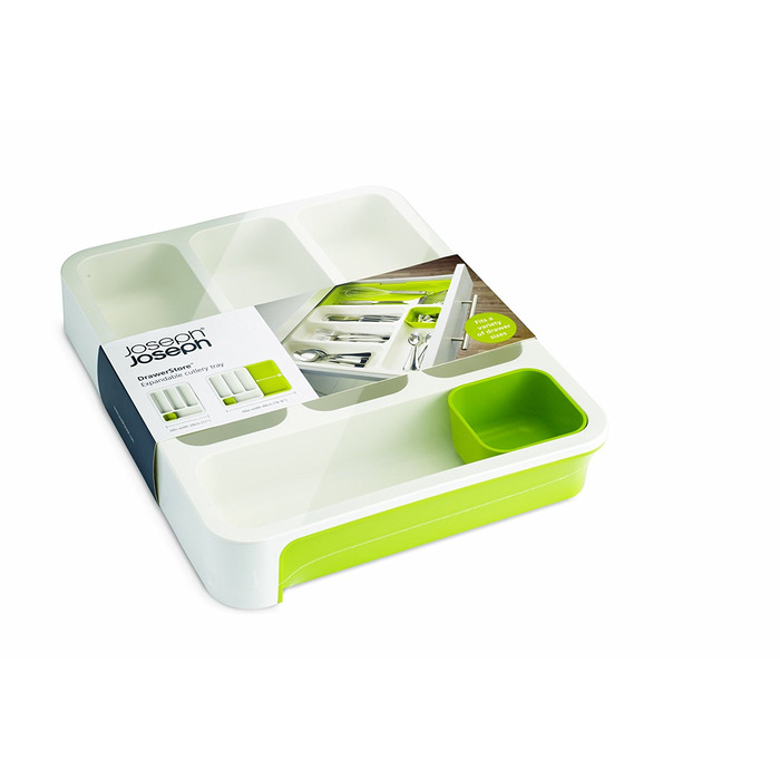 Ящик для хранения столовых приборов бело-зеленый Drawer Store Joseph Joseph