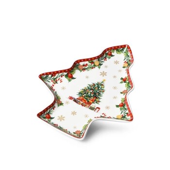Блюдо Fissman NEW YEAR 19,5х16,5 см фарфор у формі ялинки (13816)