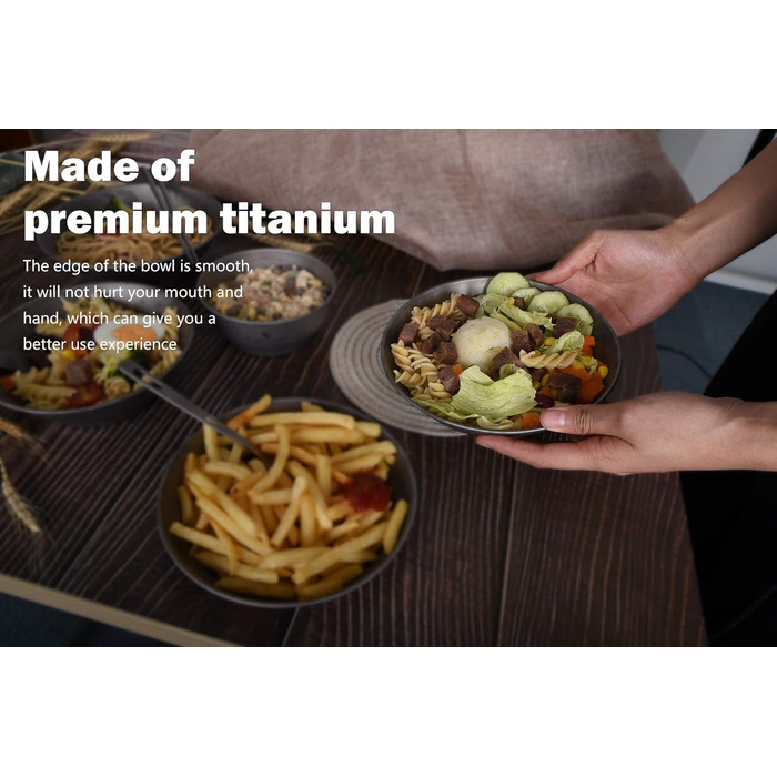 Безмежна подорож Титанова пластина Тарілка Відкритий кемпінговий посуд Зовнішня миска Титановий посуд і посуд Вимірювальний набір для кемпінгового рюкзака (Ti15167A-U)