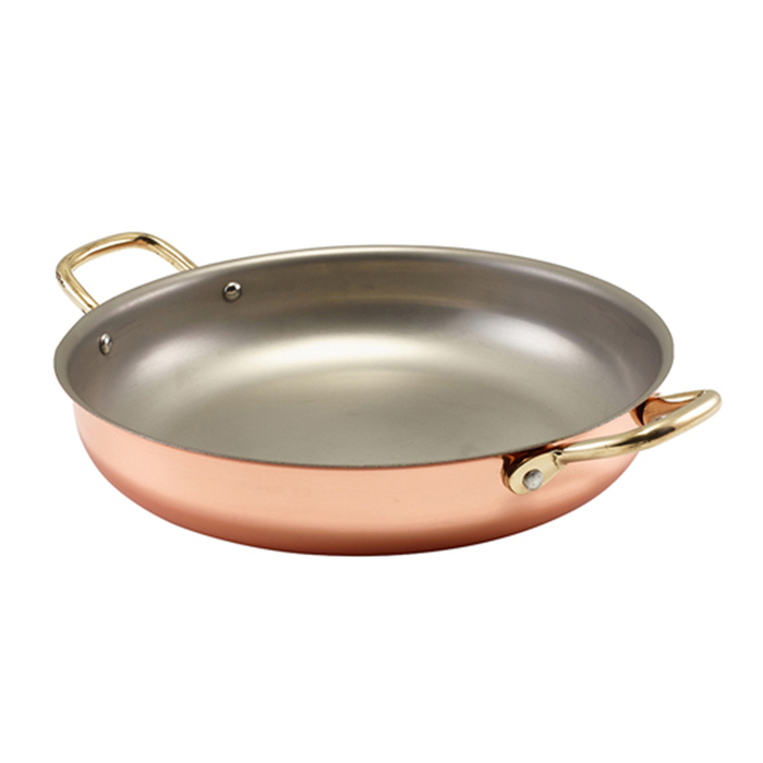 Сковорода для подачі 24.5*5 см, 1800 мл, кругла, мідне покриття GenWare