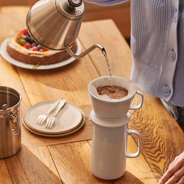 Кавник 700 мл, з фільтром для ручного заварювання, керамічний, білий Tchibo