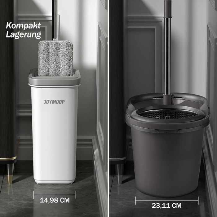 Швабра та відро з 3 миючимися мікрофібровими накладками JOYMOOP