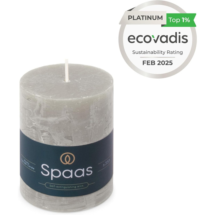 Свічка Spaas Rustic Pillar 70/95 мм 35 шт. - світло-рожева (світло-сіра)