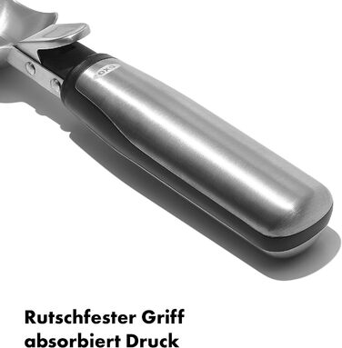 Ергономічна ложка для морозива OXO Good Grips з ежектором нержавіюча сталь 11,7 x 26,7 см, курок (вигнута, сталь)