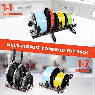 Держатель крышки кастрюли с 8 регулируемыми отделениями Masthome