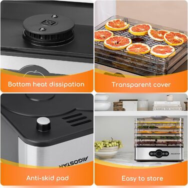 Сушильная машина на 5 полиць, 240 Вт Aigostar