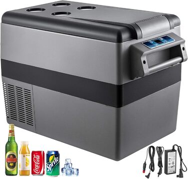 Автомобільний холодильник VEVOR 35L, компресорний холодильник, коробка-холодильник з нержавіючої сталі, ізольована коробка для свят, міні-холодильник, автомобільний холодильник з розеткою 35L (45L)