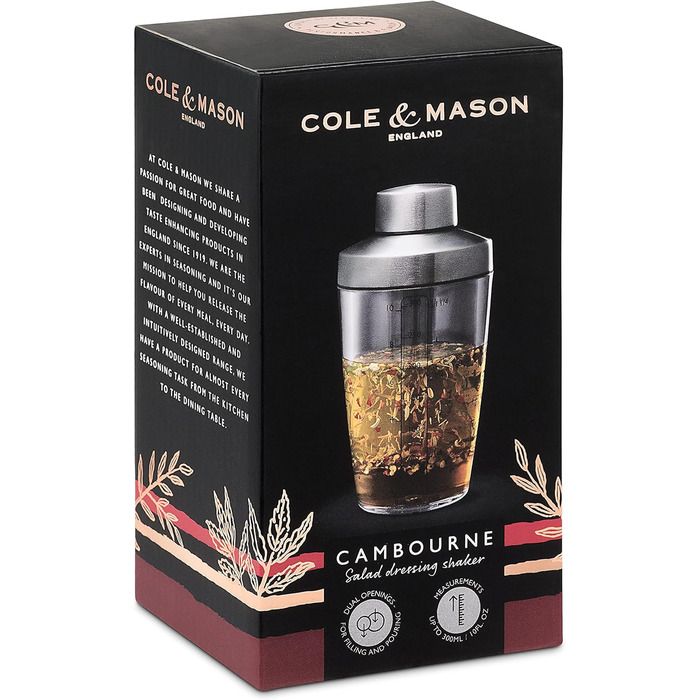 Шейкер для салатної заправки 300 мл Cole & Mason