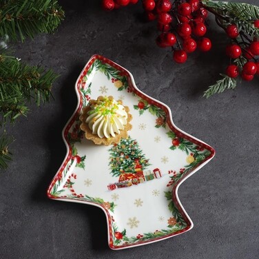 Блюдо Fissman NEW YEAR 19,5х16,5 см фарфор у формі ялинки (13816)