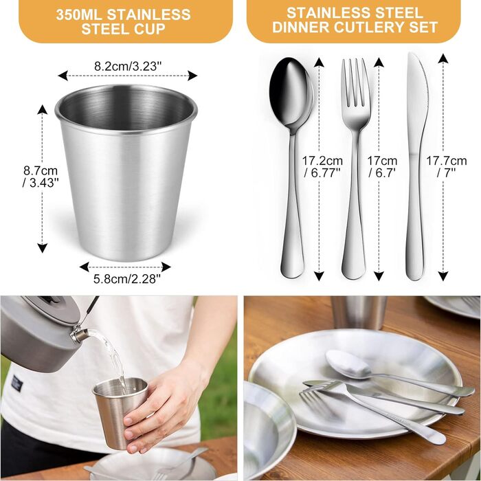 Набір столових приборів для кемпінгу 13 шт. для 2 осіб Odoland