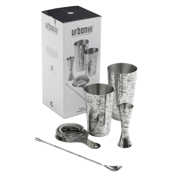 Набор бармена, 5 предметов, нержавеющая сталь, Tattoo, Urbanbar (Урбанбар)