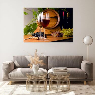Настінні картини декор вітальні бочка з алкоголем пляшки з напоями картини на склі 120x80 см скляна картина спальня декор кухні настінне мистецтво друк мистецтва великий XXL настінна декорація картина зі скла сучасний GAA120x80-2238 (100Д x 70Ш см)