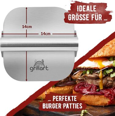 Прес для бургерів 14 см, нержавіюча сталь Grillart