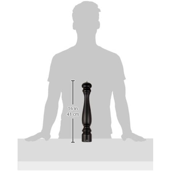 Млин для перцю Zassenhaus ПОТСДАМ , Помел регульований від дрібного до грубого, Керамічна шліфувальна машина Zassenhaus Зроблено в Німеччині , Ручний млин для перцю , Вже попередньо наповнений , Чорний матовий , 40 см 40 x Ø 6,9 см Бук чорний матовий