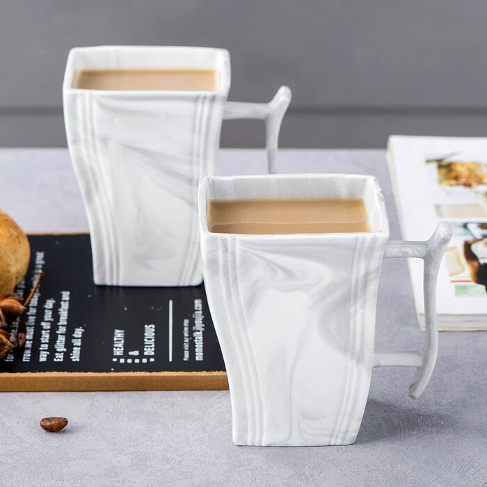 Серія FLORA, набір порцелянових креманки для каш з 6 предметів, миска для рису 450 мл, закусочна миска, десертна миска для салату, супів, рамен, фруктів і т.д. 13,5x13,5x5,4 см (сірий, 6 шт. (упаковка 1))