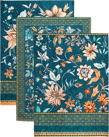 Набір з 3 багатоцільових кухонних рушників Maison d&39 Hermine Сільське Різдво зі 100 бавовни Барні рушники День подяки/Різдво (50 см x 70 см) (20 шт. - Розкішний лофт)