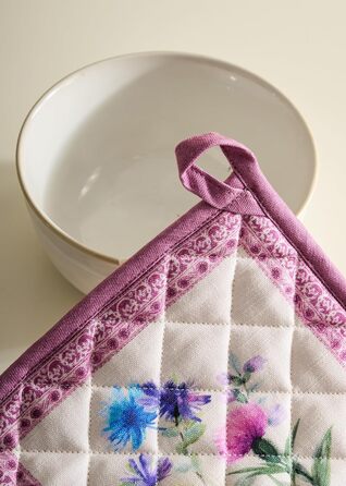 Рукавички для духовки Maison d&39 Hermine, підставки для каструль, 100 бавовна, термостійкі кухонні рукавички, рукавички для духовки (19 см x 33 см) та підставки для каструль (20 см x 20 см) для приготування їжі, Морзін - рукавички для духовки (19 x 33 см