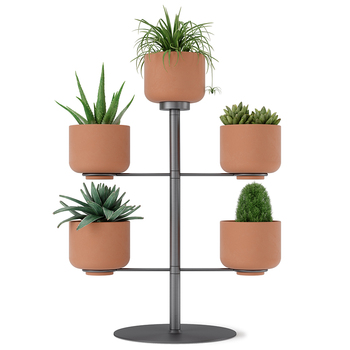 Підставка для квітів з 5 горщиками Terrapotta Titanium Umbra