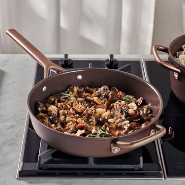 Сковорода для тушкування зі скляною кришкою 28 см, коричнева Milano Zwilling