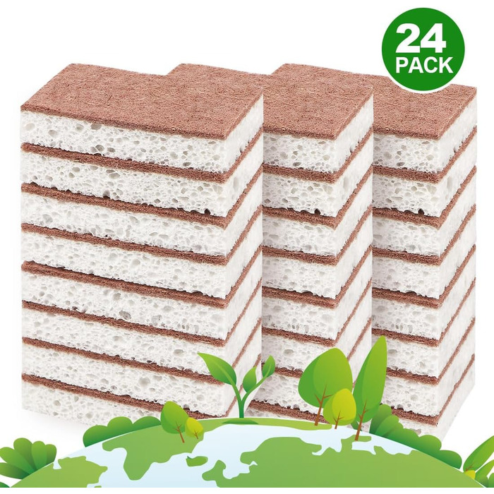 Набір натуральні губки для чищення кухні 24 шт. 10,2 x 6,1 x 2 см HOMEXCEL