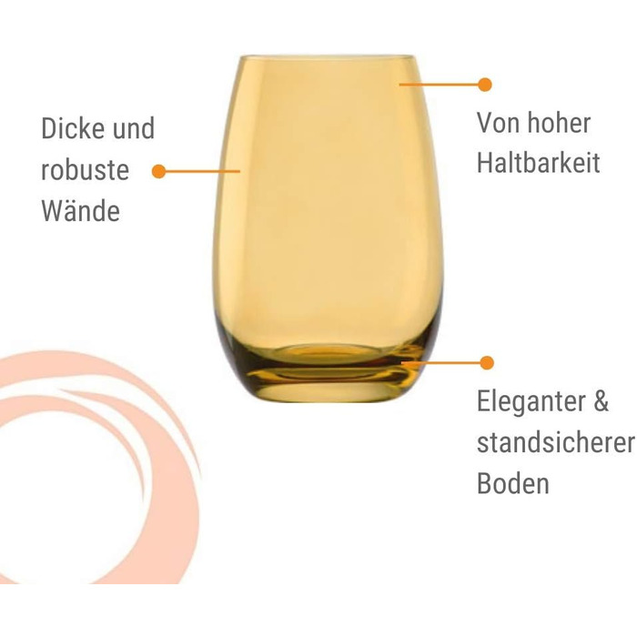 Набор стаканов для воды 335 мл, 6 предметов, разноцветные Elements Stölzle Lausitz