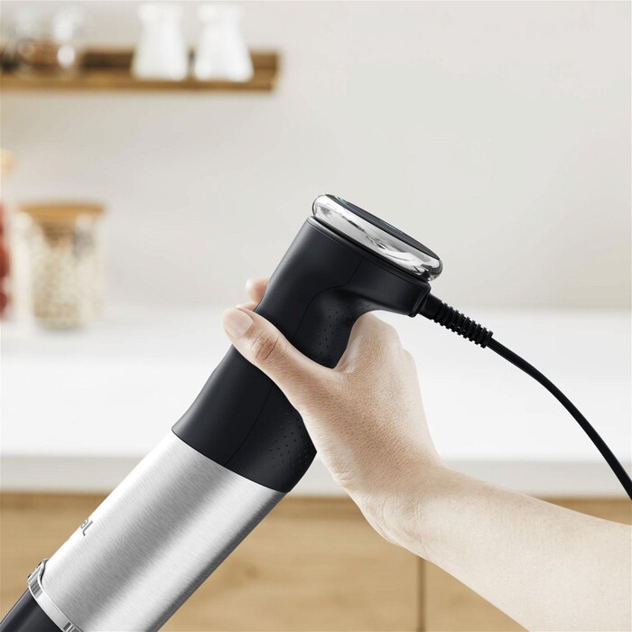 Tefal Блендер заглибний Quickchef+ 1000Вт, 2в1, чаша-800мл, чопер-500мл, турборежим, сріблясто-чорний