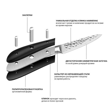 Овощной нож Fissman HATTORI 10 см hammered (2533)