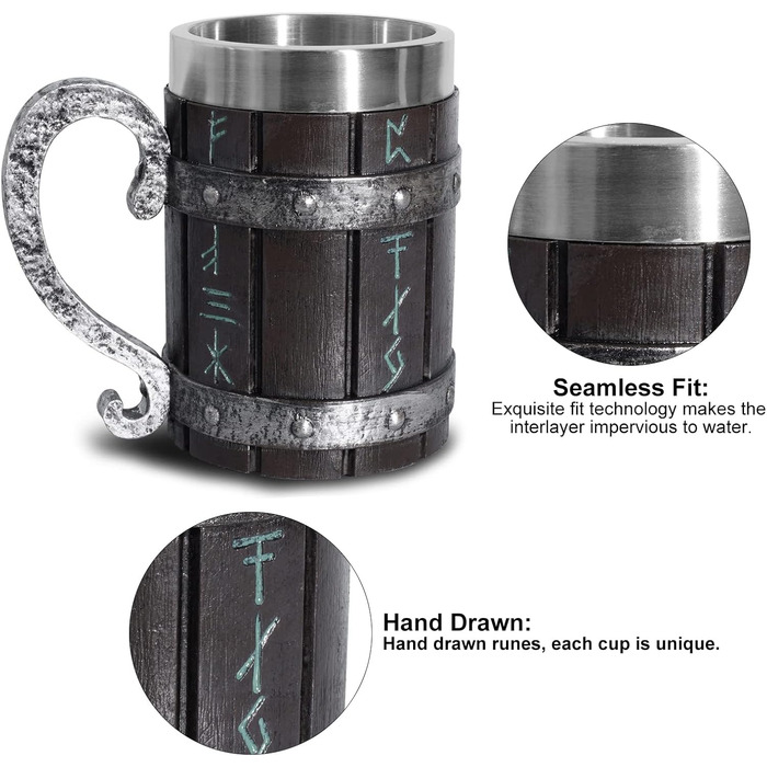 Термокухоль для пива 550 мл Viking Rune VOSSOT