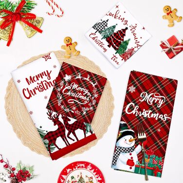 Набір з 4 різдвяних кухонних рушників 48 x 70 см Arquiel