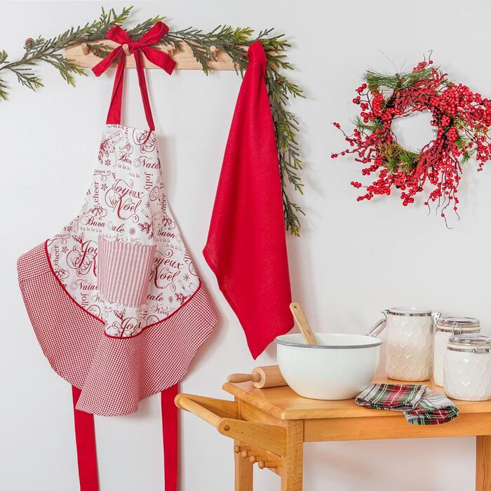 Набір кухонних рушників DII для святкового використання, різдвяні рушники для випічки, приготування їжі та розваг, 18&quot x 28&quot, Tree Farm, 2 шт. (Joyeux Noel)