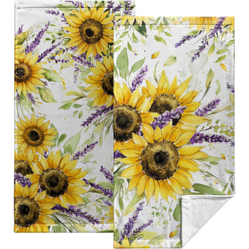 Різдвяні кухонні рушники Kwlegh, рушник для рук, різдвяна ялинка, цукерка-тростина, сніжинка, рушник для пальців, набір з 2 шт. , милий чоловічий банний рушник, високопоглинаючі рушники, 36 x (соняшник, лаванда)